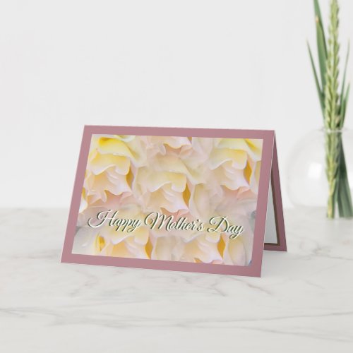 Pink Yellow Rose Cluster Pink Mothers Day Card