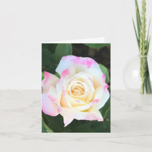 Pink & Yellow Rose Personalized Greeting Card