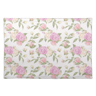 Pink & Yellow Roses Cloth Placemat