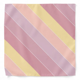 Pink Yellow Striped Color Harmony Elegant Template Bandana