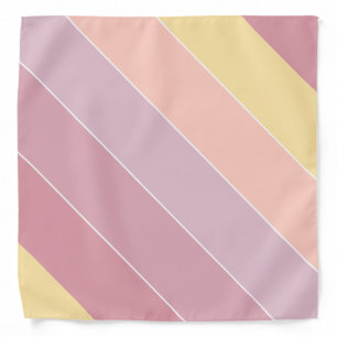 Pink Yellow Striped Trendy Color Harmony Elegant Bandana