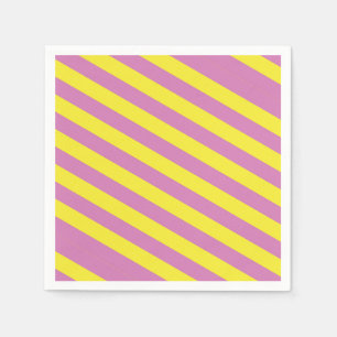 Pink Yellow Stripes Napkins