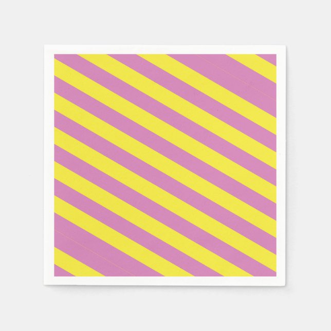 Pink Yellow Stripes Napkins (Front)