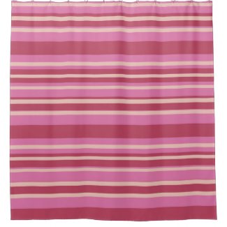 Pink & Yellow Stripes Shower Curtain