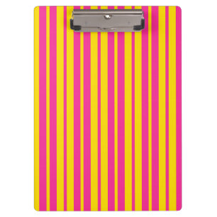 Pink Yellow Stylish Stripes Pattern Design  Clipboard