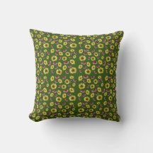 Pink Yellow Sunflower Coneflower Summer Pattern