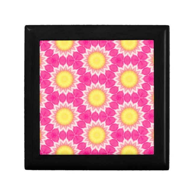Pink Yellow Sunflower Pattern Gift Box (Front)