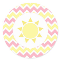 Pink Yellow Sunshine baby shower envelope seal