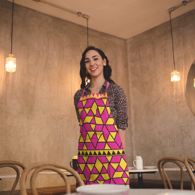 Pink Yellow Triangles Apron (Creator Uploaded)