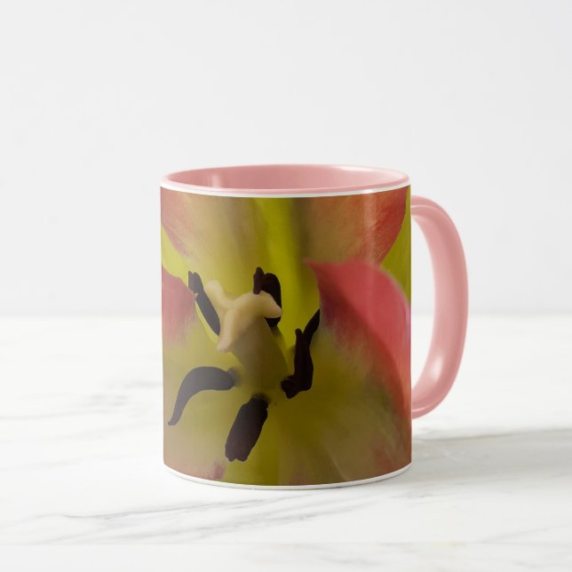 Pink & Yellow Tulip  Mug (Front Right)