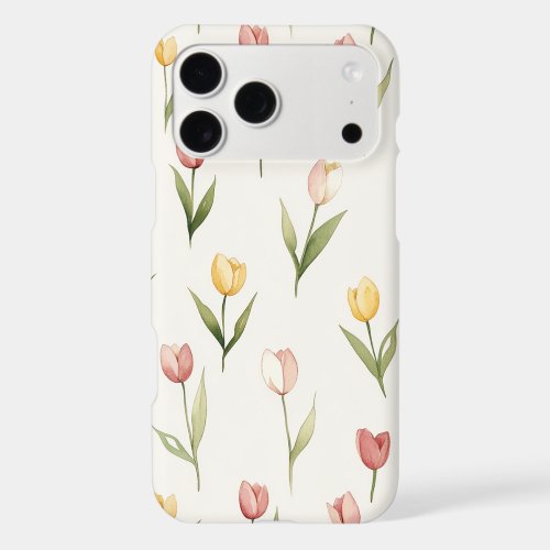Pink Yellow Tulips Daffodils Flowers Birthday iPhone 17 Pro Max Case