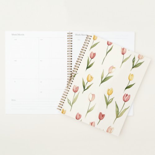 Pink Yellow Tulips Flowers   Planner