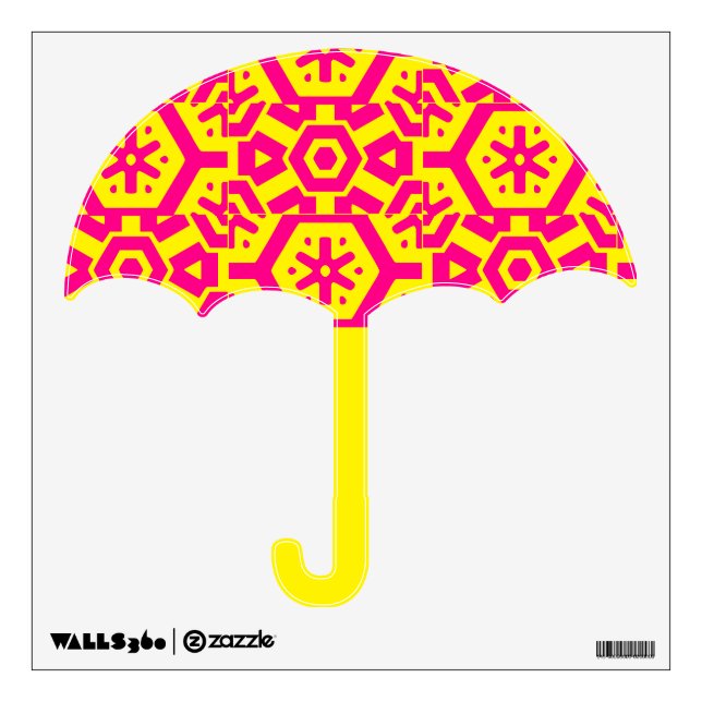 Pink Yellow Umbrella Colorful Wall Decal (Front)