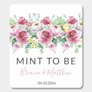 Pink Yellow Watercolor Floral Mint Wedding