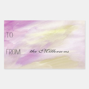 Pink Yellow Watercolor Gift Tag