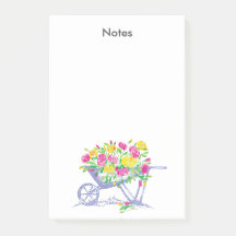 Pink yellow watercolor roses | rustic wheel barrow
