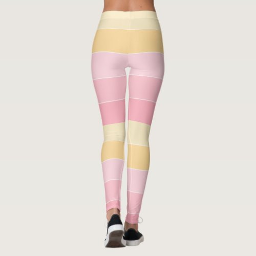 Pink Yellow White Colors Trendy Template Elegant Leggings