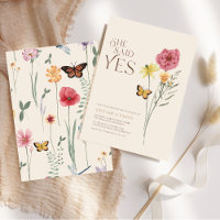 Pink Yellow Wildflower She Said Yes Engagement