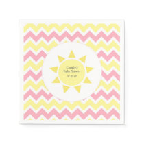 Pink Yellow You are my sunshine theme party Napkins