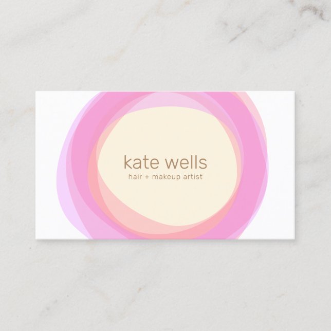 Pink Yellow Zen Circle Salon Spa Business Card (Front)