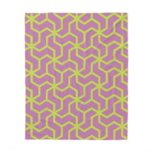 Pink Yellow ZigZag Lattice Retro Geometric Pattern