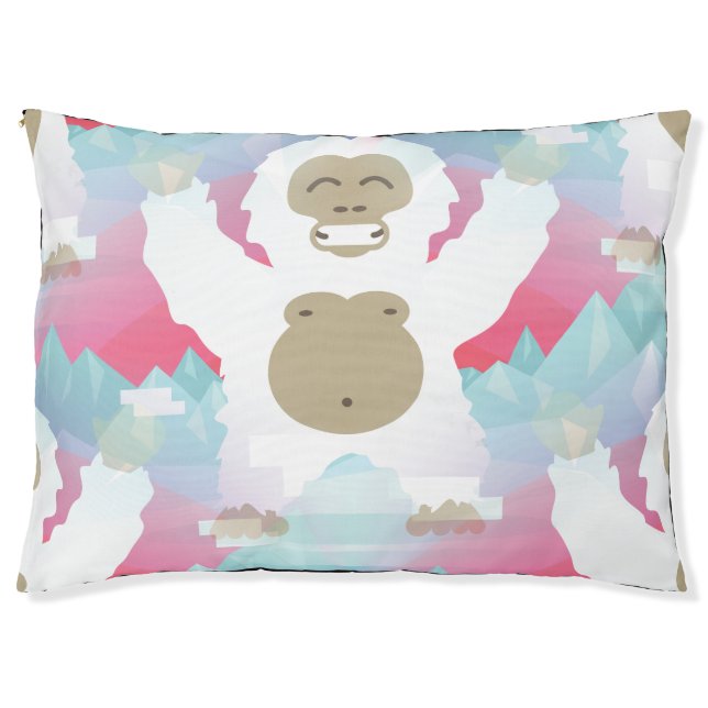 pink yeti animal puppy pet dogbed dog bed (Front)