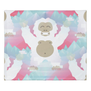 pink yeti bedroom duvet cover
