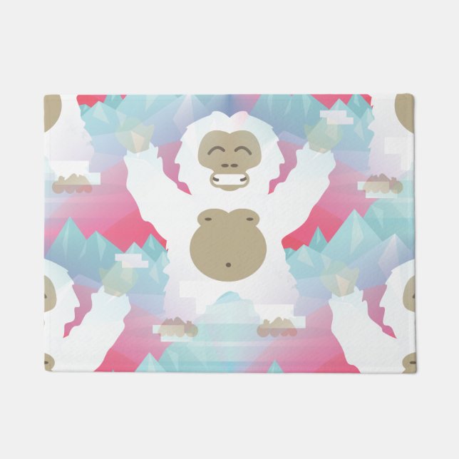 pink yeti doormat door mat (Front)