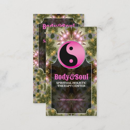 Pink Yin Yang Forest Princess Business Cards
