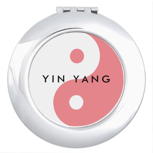 Pink Yin Yang personalized make_up compact mirror