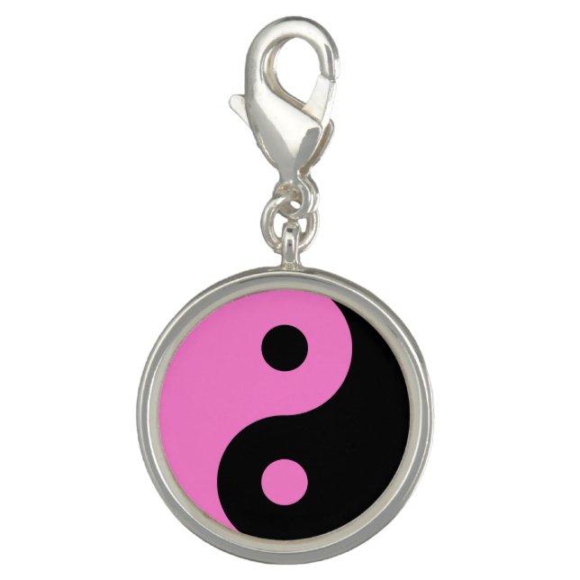 Pink Yin Yang Symbol Charm (Front)