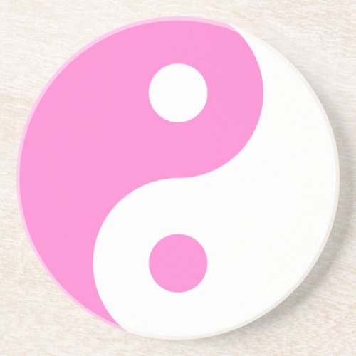 Pink Yin Yang Symbol Coaster