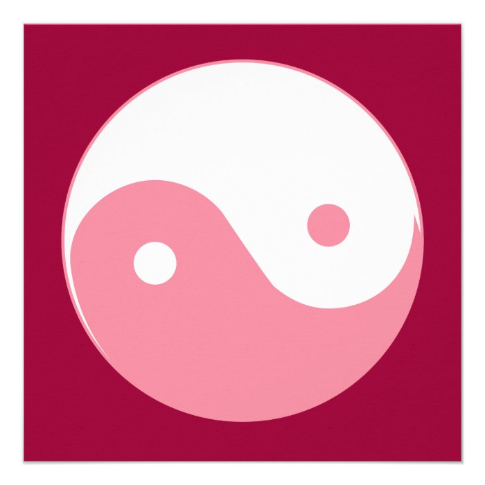 Pink Yin Yang Symbol Invites 
