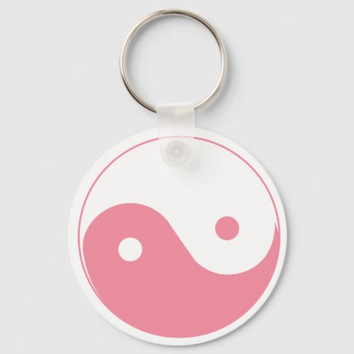 Pink Yin_Yang Symbol Keychain