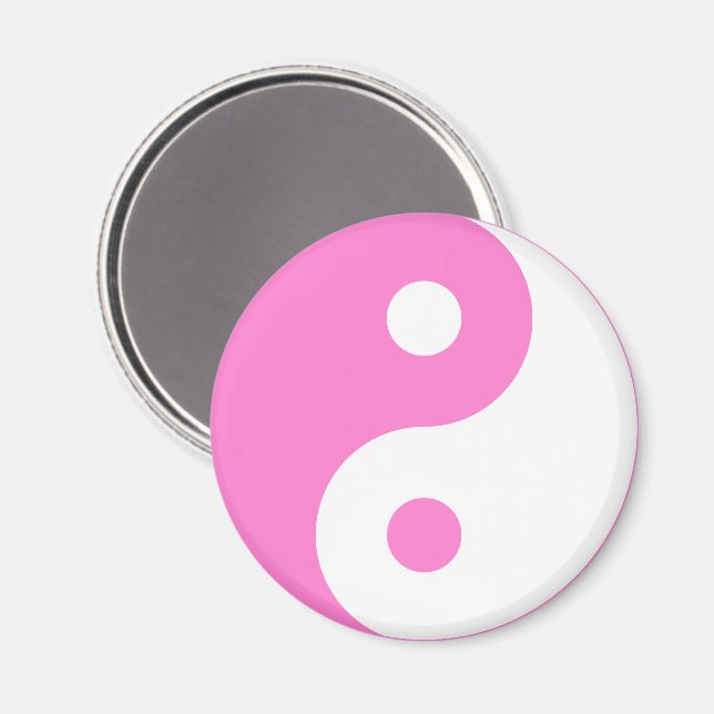Pink Yin Yang Symbol Magnet (Front/Back)