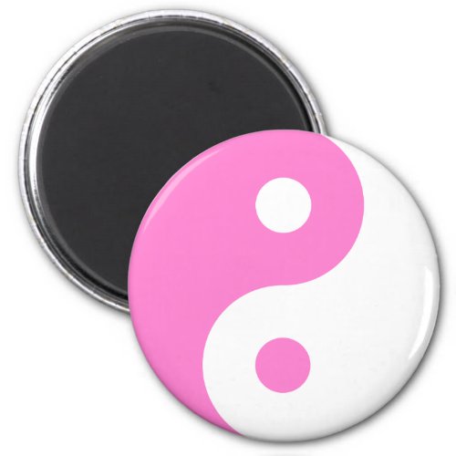 Pink Yin Yang Symbol Magnet
