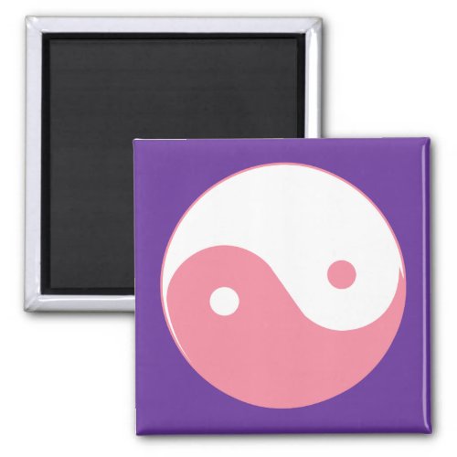 Pink Yin_Yang Symbol Magnet