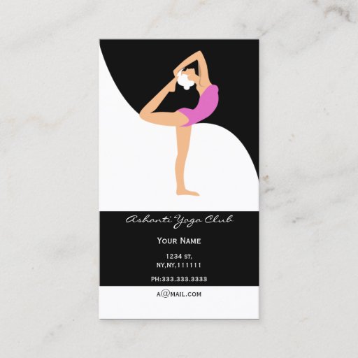 Customizable pink Yoga Business Cards