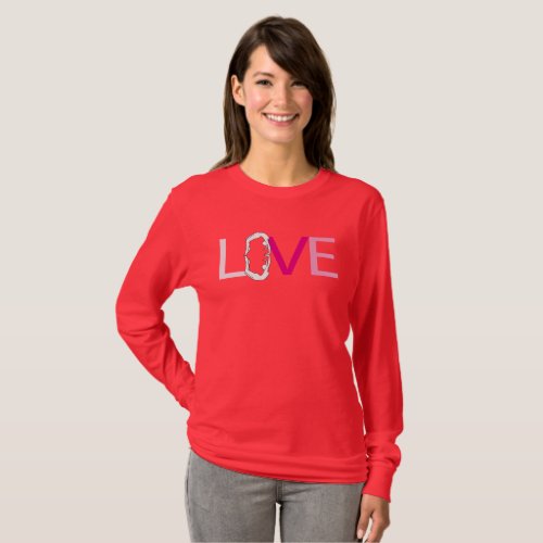 pink yoga gymnastic love letter character t_shirts