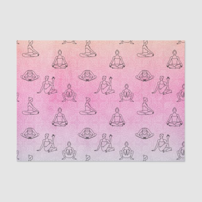 Pink Yoga Positions (Design 75 Pink Series) Tissue Paper (Front)
