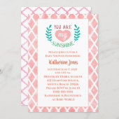 Pink You Are My Sunshine Baby Shower Invitation (Front/Back)