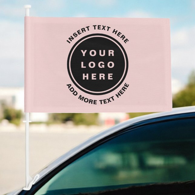 Pink Your Business Logo Promotional Company Car Flag (Creator Uploaded)