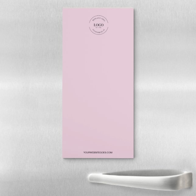 Pink Your Logo and website Promotional Business Magnetic Notepad (In Situ)