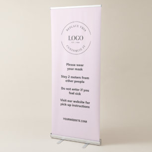 Pink Your Logo Here Wear masks Editable text Retractable Banner