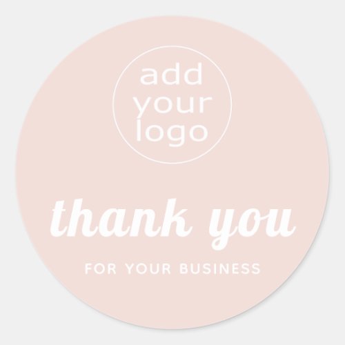  Pink Your logo thank you for your business  Classic Round Sticker