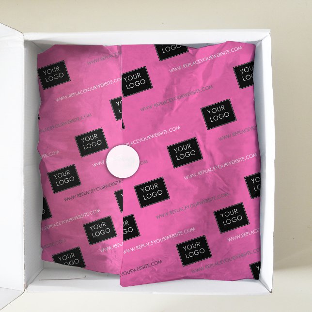 Pink Your Logo Website Business Company Packaging  Tissue Paper (Creator Uploaded)