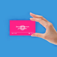 Pink Youtuber Video Editor Movie Makers Vlogger Business Card at Zazzle