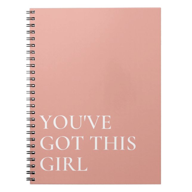 Pink You've Got This Inspirational Quote Notebook (Front)