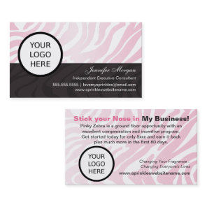 Pink Zebra Add Logo Business Card