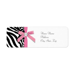 Pink Zebra Address Labels